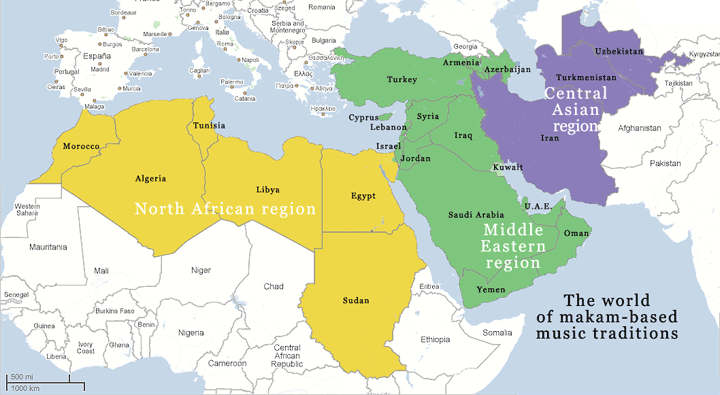map of the world of makam