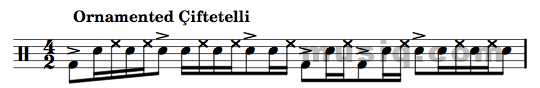 ornamented ciftetelli rhythm